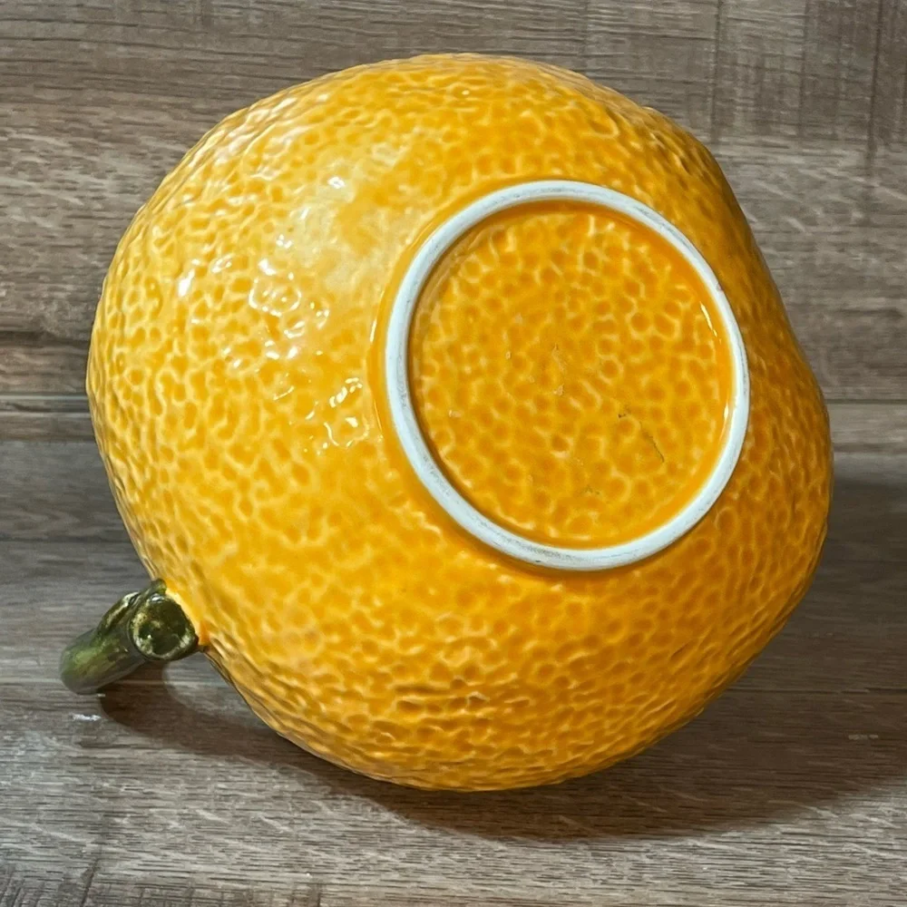 Orange Shaped Pitcher Decorative Water Pitcher Ceramic Glazed‎ Inside Vintage